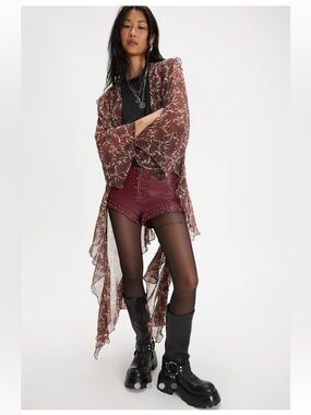 Free People High Low Printed Duster NWOT